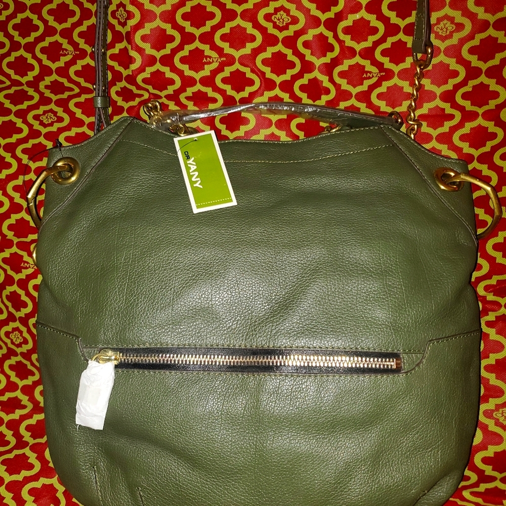 ORYany Dark Green Leather Large Hobo Crossbody Bra